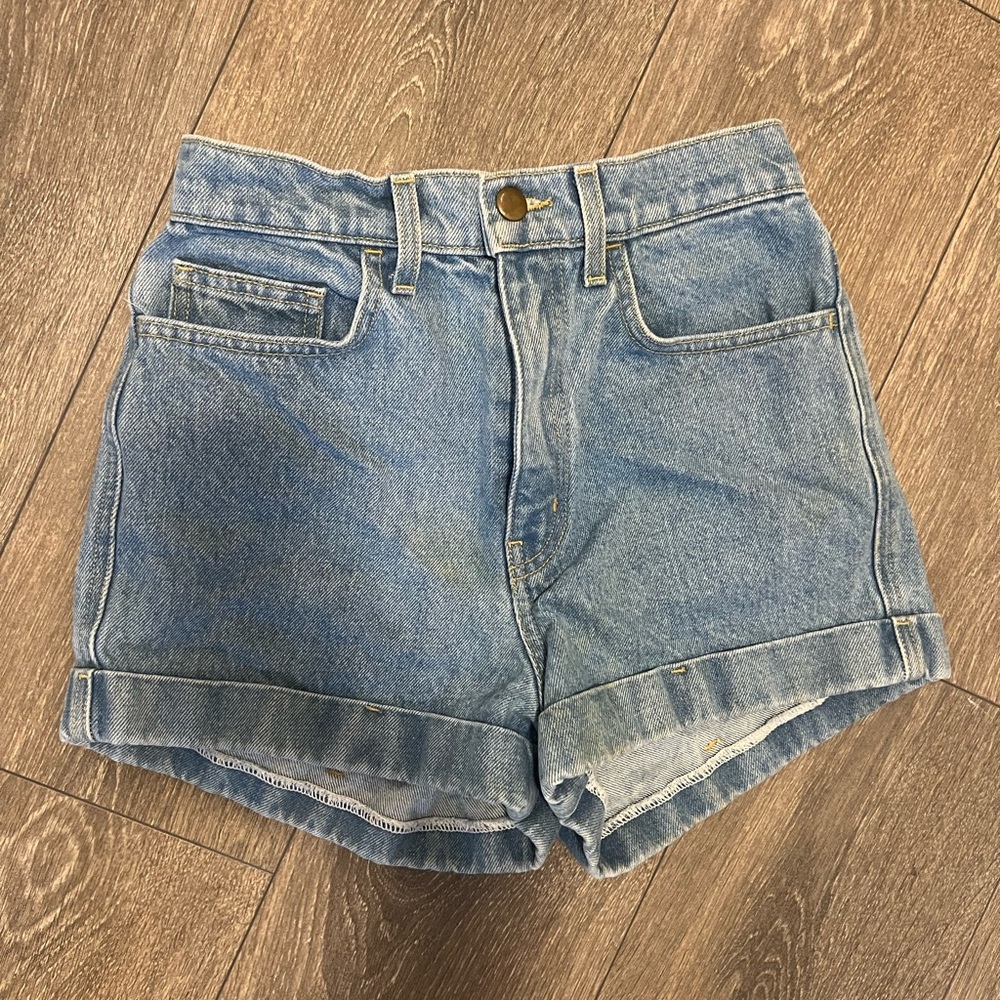 Classic High-Rise Light Blue Denim Shorts
